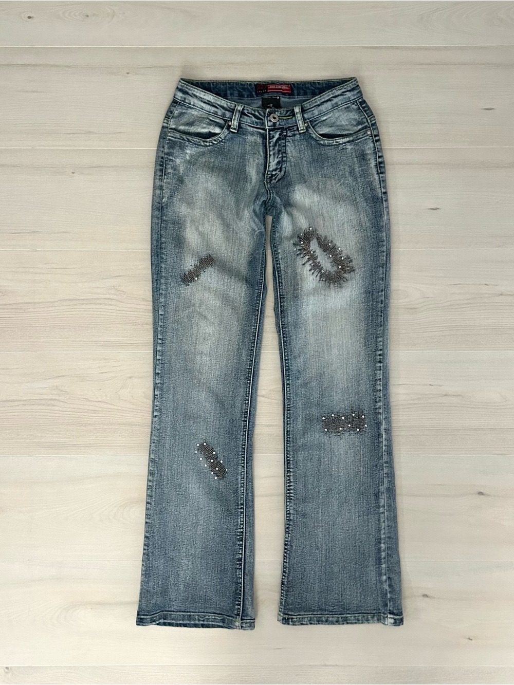 y2k p&p low rise embellished jeans